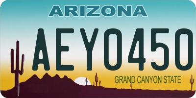 AZ license plate AEY0450
