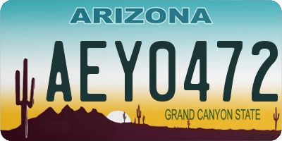 AZ license plate AEY0472