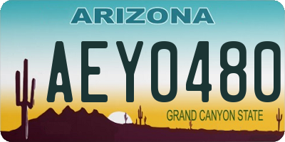 AZ license plate AEY0480