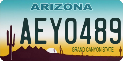 AZ license plate AEY0489