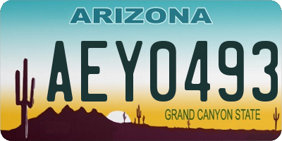 AZ license plate AEY0493