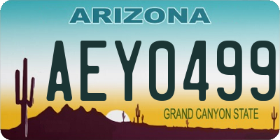 AZ license plate AEY0499