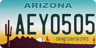 AZ license plate AEY0505