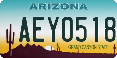 AZ license plate AEY0518
