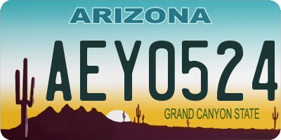 AZ license plate AEY0524