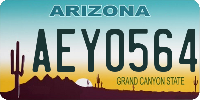AZ license plate AEY0564