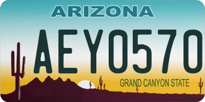 AZ license plate AEY0570