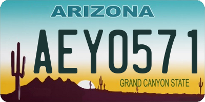 AZ license plate AEY0571