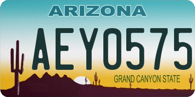 AZ license plate AEY0575