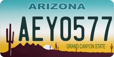 AZ license plate AEY0577