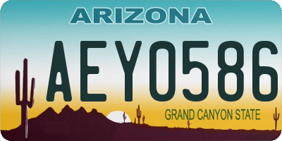 AZ license plate AEY0586