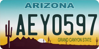 AZ license plate AEY0597