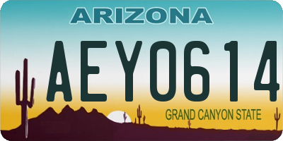 AZ license plate AEY0614