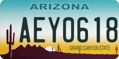 AZ license plate AEY0618