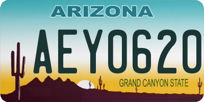 AZ license plate AEY0620