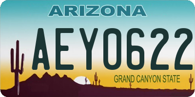 AZ license plate AEY0622