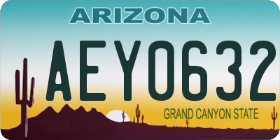 AZ license plate AEY0632