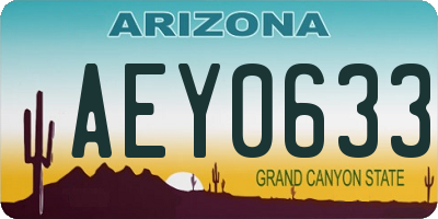 AZ license plate AEY0633
