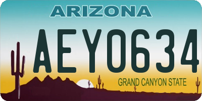 AZ license plate AEY0634