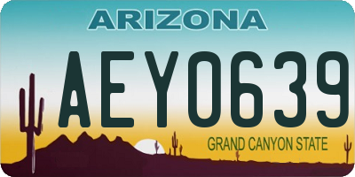 AZ license plate AEY0639
