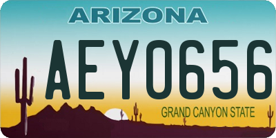 AZ license plate AEY0656