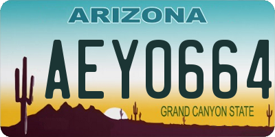 AZ license plate AEY0664