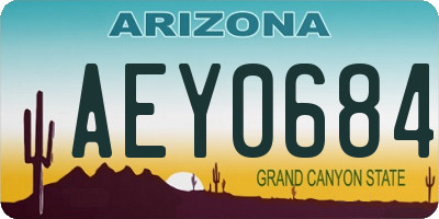AZ license plate AEY0684