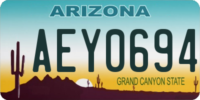 AZ license plate AEY0694