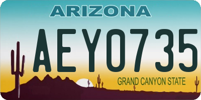 AZ license plate AEY0735