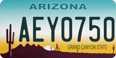 AZ license plate AEY0750