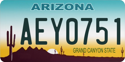 AZ license plate AEY0751