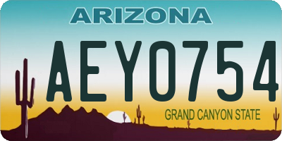 AZ license plate AEY0754