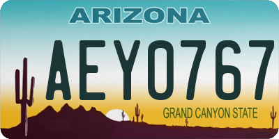 AZ license plate AEY0767