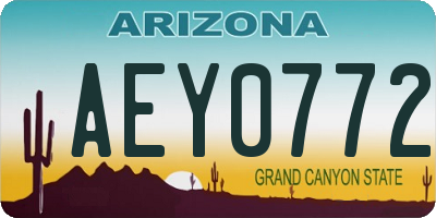 AZ license plate AEY0772