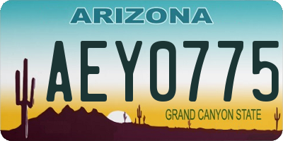 AZ license plate AEY0775