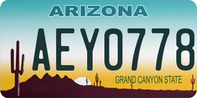 AZ license plate AEY0778