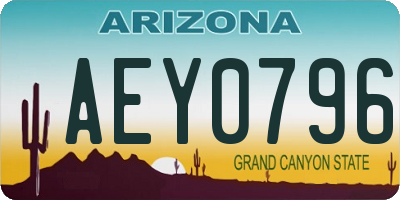 AZ license plate AEY0796