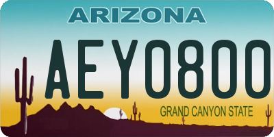 AZ license plate AEY0800