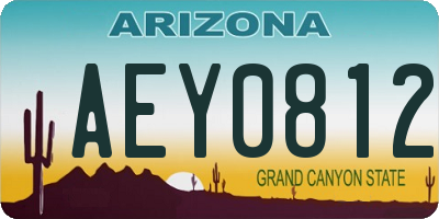 AZ license plate AEY0812