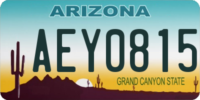 AZ license plate AEY0815