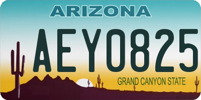 AZ license plate AEY0825