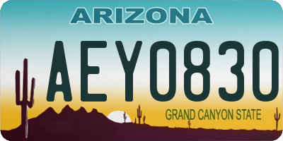 AZ license plate AEY0830