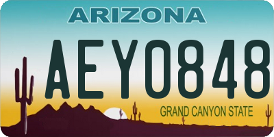 AZ license plate AEY0848