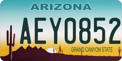 AZ license plate AEY0852