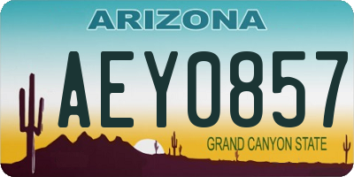 AZ license plate AEY0857