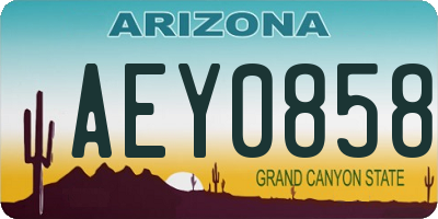 AZ license plate AEY0858
