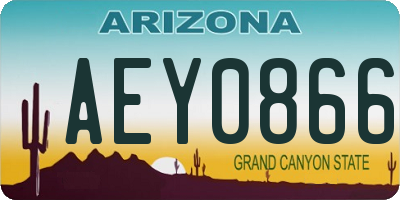 AZ license plate AEY0866