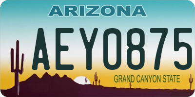 AZ license plate AEY0875
