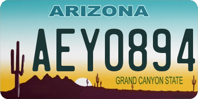 AZ license plate AEY0894