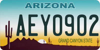 AZ license plate AEY0902